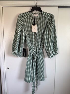 Pomander Place Green & White Gingham Cordelia Dress